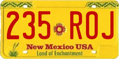 NM license plate 235ROJ