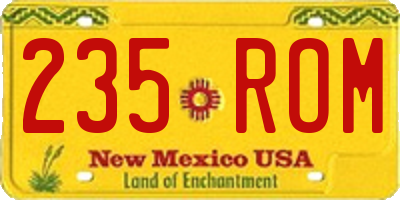 NM license plate 235ROM