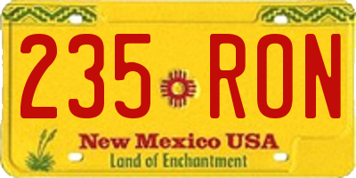 NM license plate 235RON
