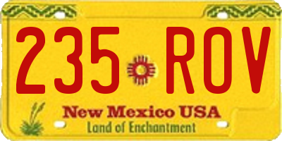NM license plate 235ROV