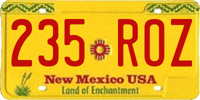NM license plate 235ROZ
