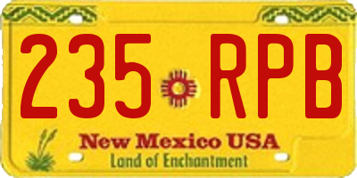 NM license plate 235RPB