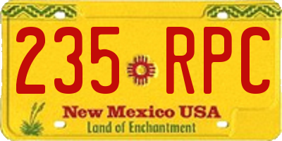 NM license plate 235RPC