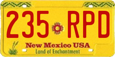 NM license plate 235RPD