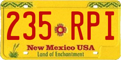 NM license plate 235RPI