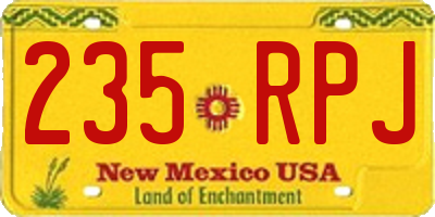 NM license plate 235RPJ