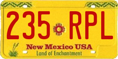 NM license plate 235RPL