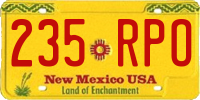 NM license plate 235RPO