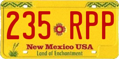 NM license plate 235RPP