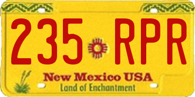 NM license plate 235RPR