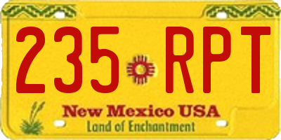 NM license plate 235RPT