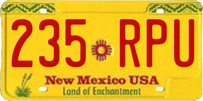 NM license plate 235RPU