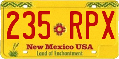 NM license plate 235RPX