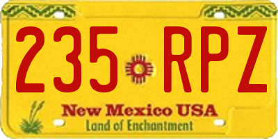 NM license plate 235RPZ