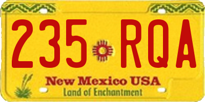NM license plate 235RQA