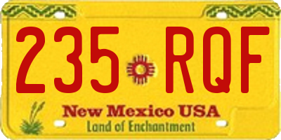 NM license plate 235RQF