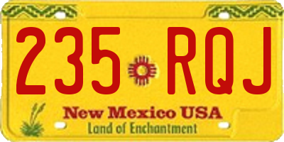NM license plate 235RQJ