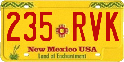 NM license plate 235RVK