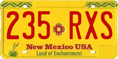 NM license plate 235RXS