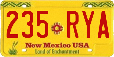 NM license plate 235RYA