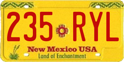 NM license plate 235RYL