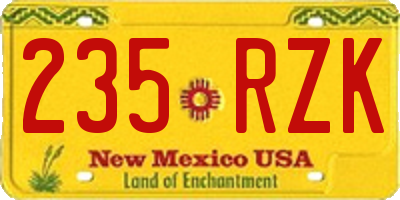 NM license plate 235RZK