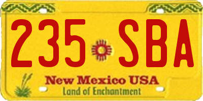 NM license plate 235SBA