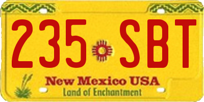 NM license plate 235SBT