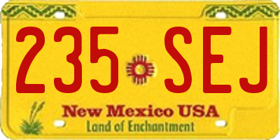 NM license plate 235SEJ