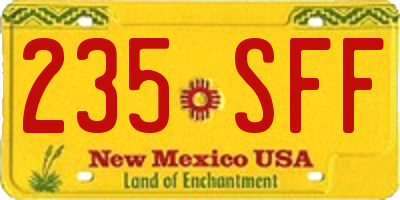 NM license plate 235SFF