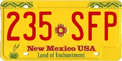 NM license plate 235SFP