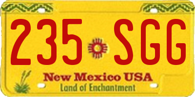 NM license plate 235SGG