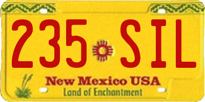 NM license plate 235SIL