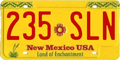 NM license plate 235SLN