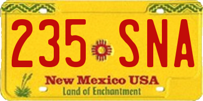 NM license plate 235SNA