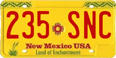 NM license plate 235SNC