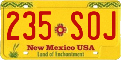 NM license plate 235SOJ