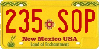 NM license plate 235SOP