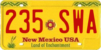 NM license plate 235SWA