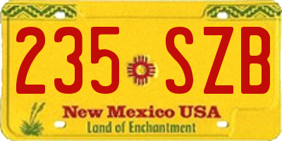 NM license plate 235SZB