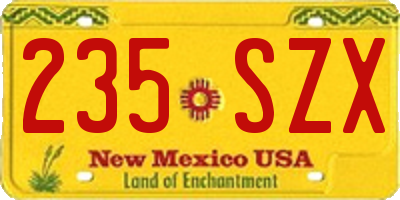NM license plate 235SZX
