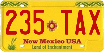 NM license plate 235TAX