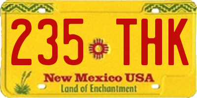 NM license plate 235THK