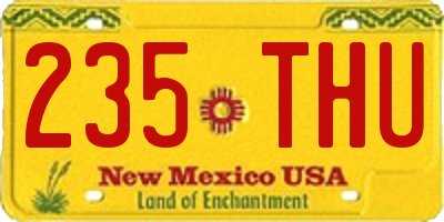 NM license plate 235THU