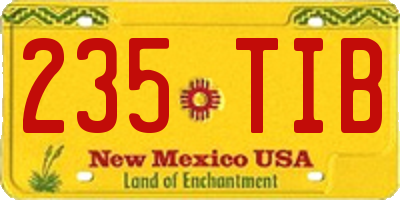 NM license plate 235TIB