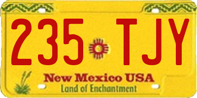 NM license plate 235TJY