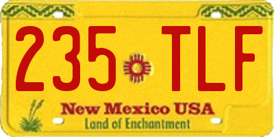 NM license plate 235TLF