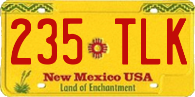 NM license plate 235TLK
