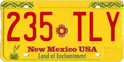 NM license plate 235TLY