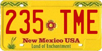 NM license plate 235TME